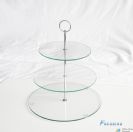 3 tier tempered /toughened glass cake plate